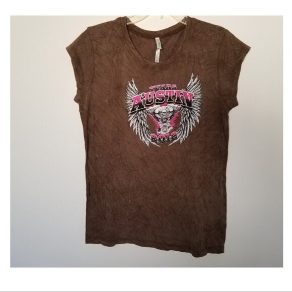 Austin Texas Biker Stone Wash Tee Shirt Size 1X - Picture 3 of 6